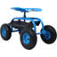 Siège de chariot de jardin à roulettes avec roues et plateau à outils, siège pivotant à 360 °, bleu-121794878