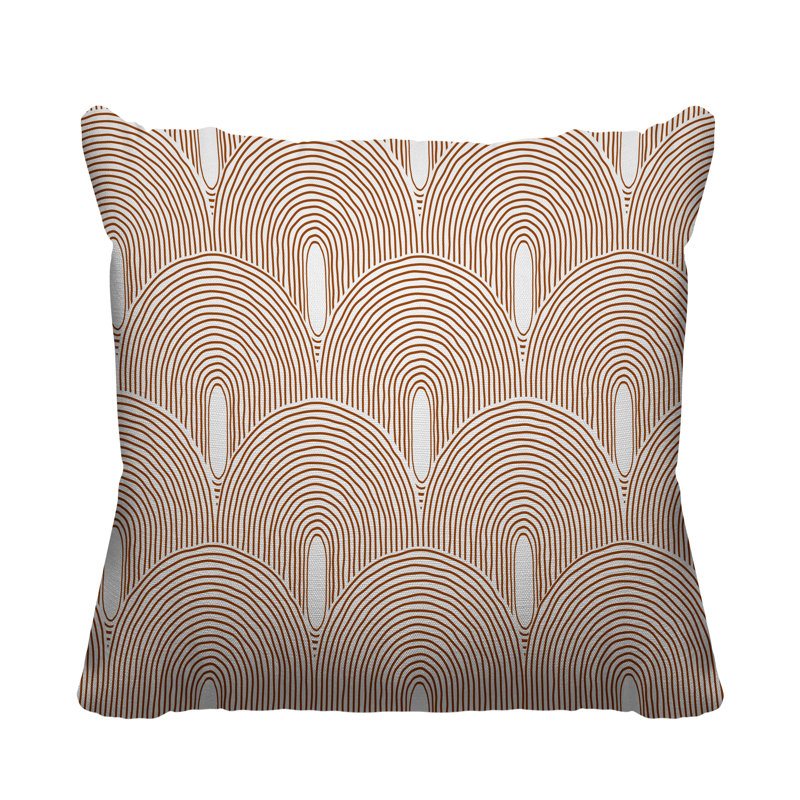 Limpo Starburst Indoor/Outdoor Throw Pillow, 18"H x 18"W, Burnt Orange, Square