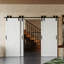 Porte de grange double coulissante en forme de K avec ensemble de quincaillerie - Porte intérieure en bois manufacturé-107248081
