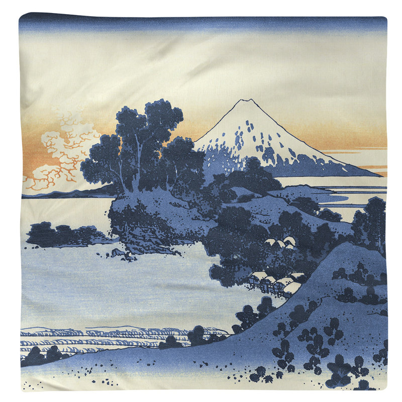 Katsushika Hokusai Cotton Square Napkin, Blue/Orange