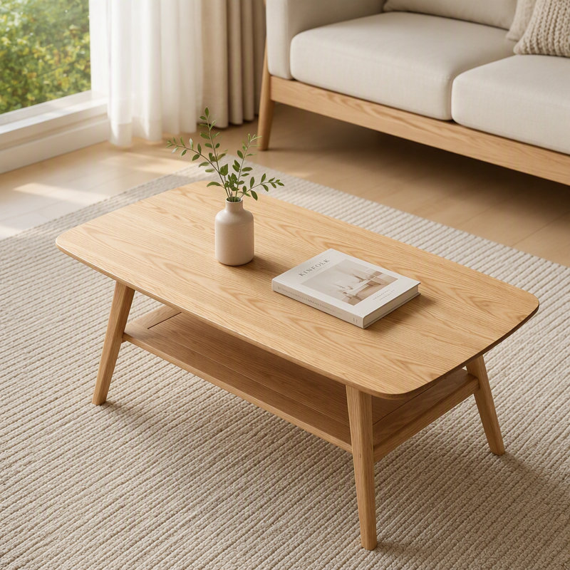 Table basse 100% bois massif, L 47,25 po, Chêne