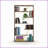 Bookshelf Industrial Modern 6-Shelf Open Back Etagere for Office &amp; Living Room | Walnut/Yellow | Walnut | Solid Wood-1025477836