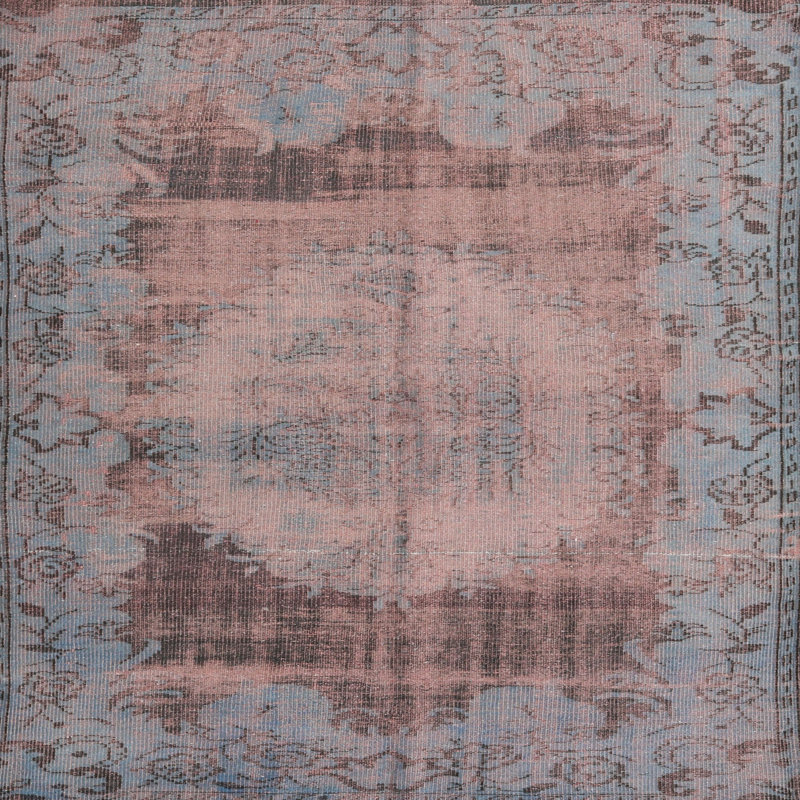 Laine Tapis décoratif bleu marine de style oriental, Rond 3 pi