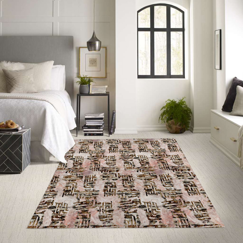 Tapis intérieur / extérieur rectangulaire en polyester tissé à la machine, Rectangle 2 pi x 3 pi