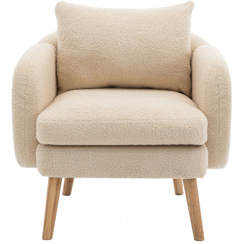 Kruse Upholstered Armchair, Beige Teddy