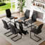 7-Piece Glass Top Dining Table Sets-2087355595