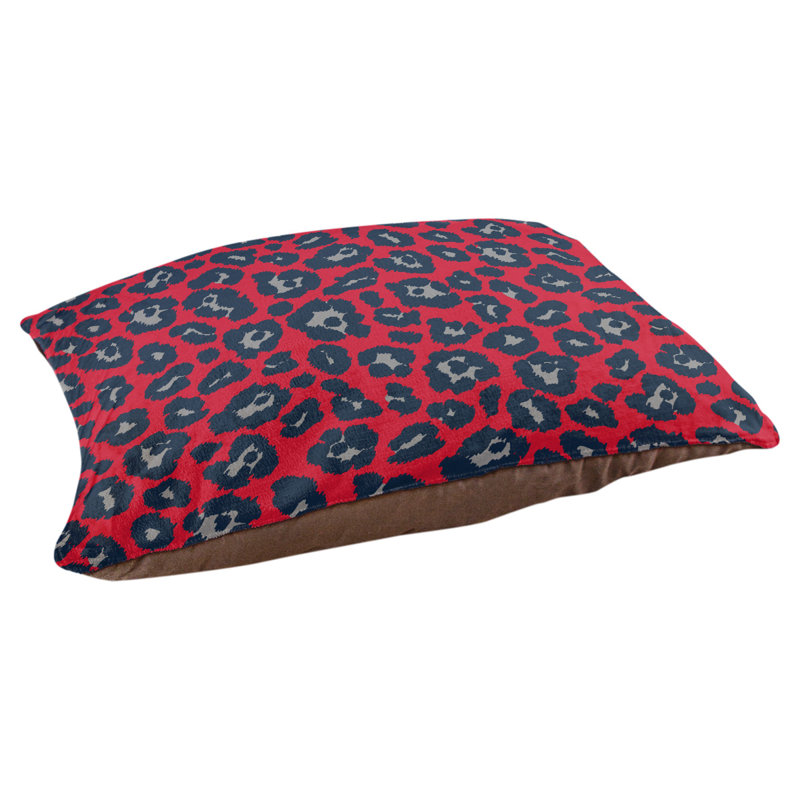 Coussin pour chien Baltimore Football, Grand (l 30 po x P 40 po x H 5 po), Rouge / argent / bleu marine