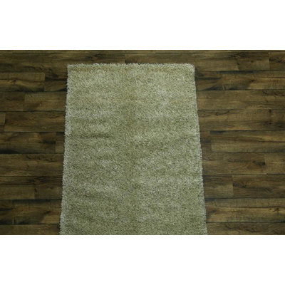 Tapis vert clair en laine noué à la main de conception unique 3 pi 11 po x 5 pi 7 po