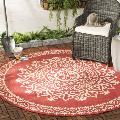 Situ Damask Hand Hooked Indoor / Outdoor Area Rug
