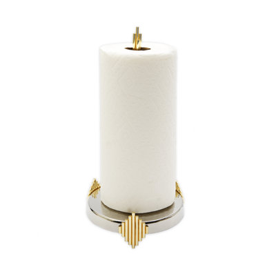 Paper Towel Holder with Gold Symmetrical Design