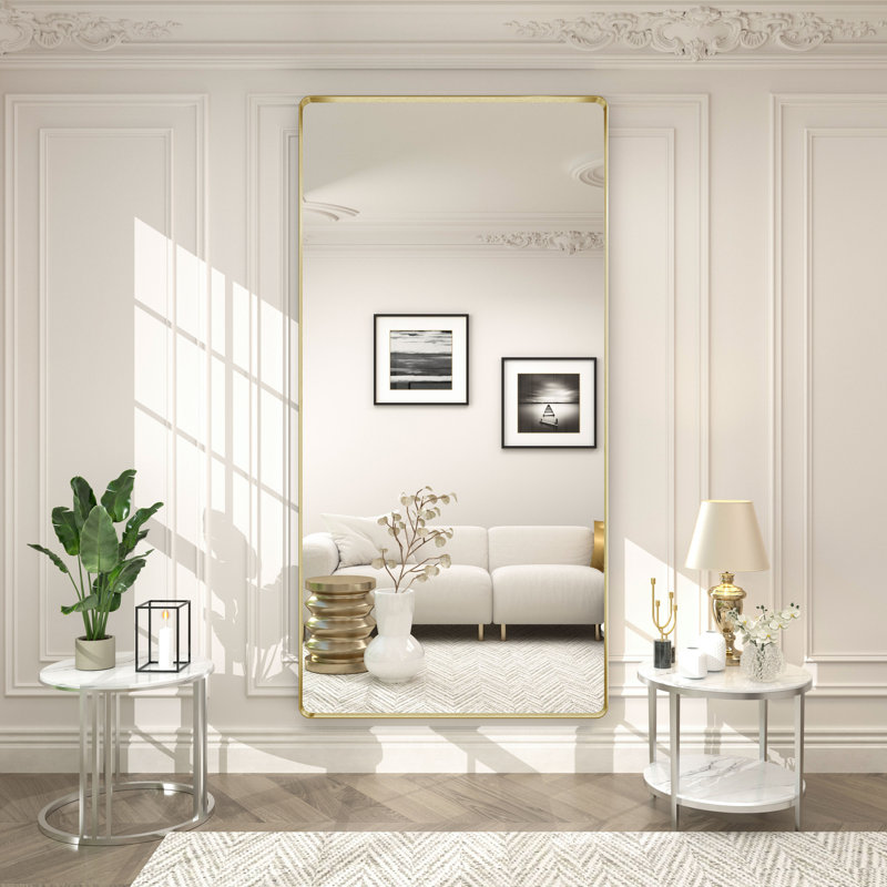 Miroir mural Aevar, 72 po x 36 po, Or brossé