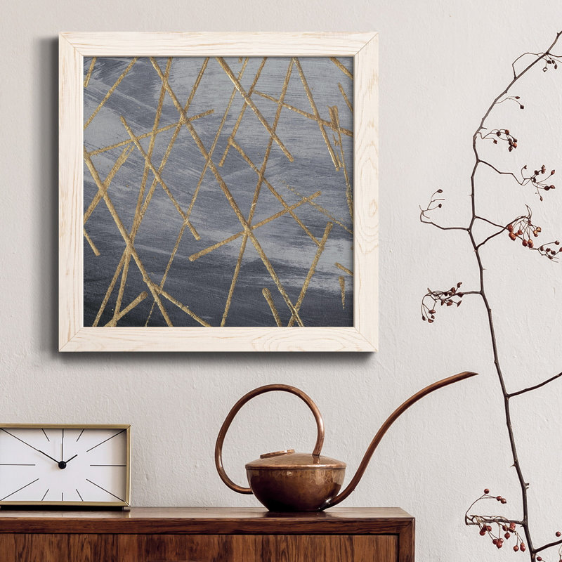 " Gold Matrix ", Brown Framed, 31.5" H x 31.5" W x 1" D, No Mat