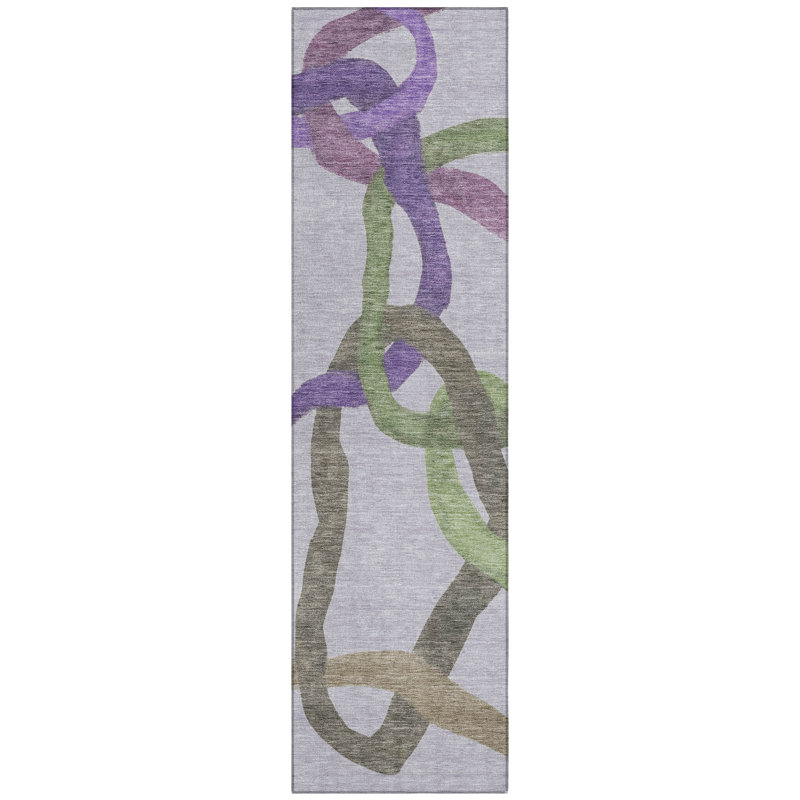 Machine Washable Indoor/Outdoor Lanning ACN2394 Abstract Rug, Runner 2'3" x 7'6"