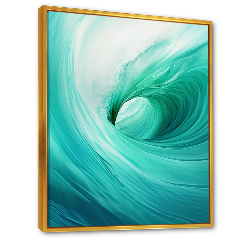 «Turquoise Wondrous Wave Spiral - Abstract Spirals, reproduction d'art sur toile_106240, H 32 po x l 16 po x P 1 po