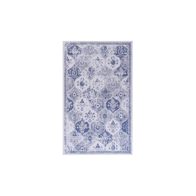 Blue Area Rug 5X8, Washable Rug, Low-Pile, Non-Slip, Non-Shedding, Foldable, Kid & Pet Friendly - Area Rugs For Living Room, Bedroom, Kitchen (5' X 8')