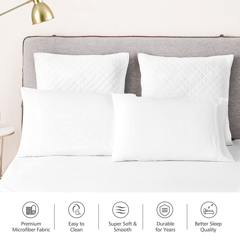 Microfiber - Set of 2, White, Queen