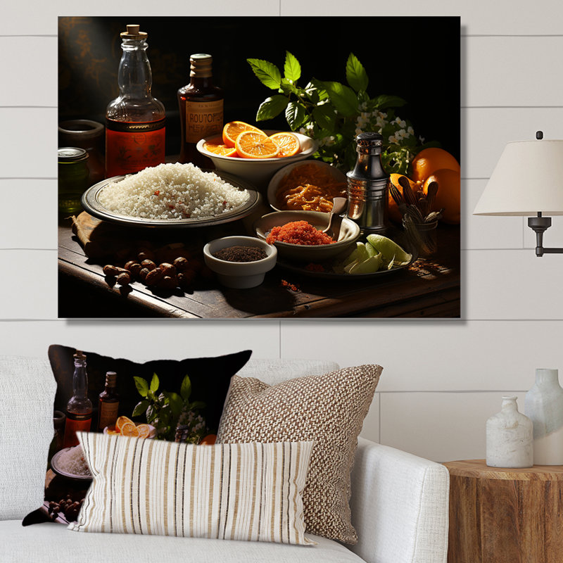 Aroma Cuban Food Impression - Art mural sur toile, Toile tendue, 16" H x 32" W
