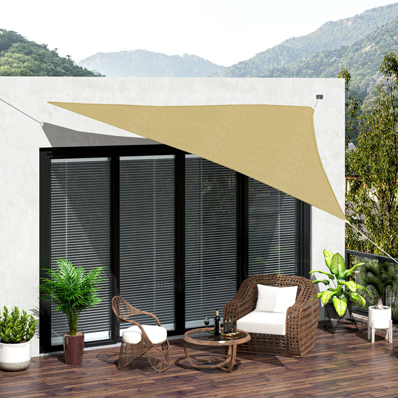 Toile d'ombrage triangulaire 10 pi, Marron clair