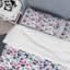 Ensemble de housse de couette en microfibre bleu / rose / gris 2 pièces-1042378376