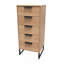 Turah 5 Drawer Bedside Cabinet (Ready Assembled)-1954944975