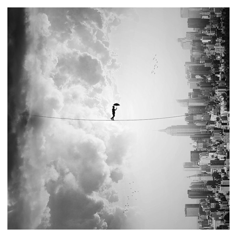 «Crossing» par Ivan Marlianto - reproduction, H 12 po x l 12 po x P 1,5 po, Toile tendue