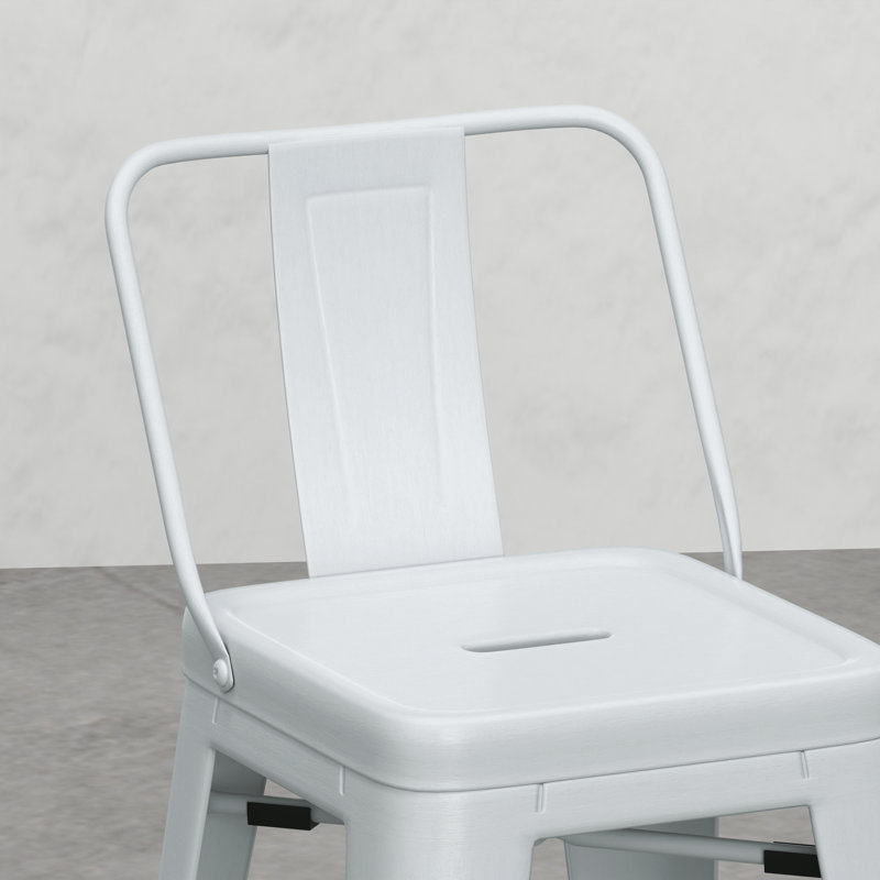 Tabouret de comptoir contemporain 24 po (ensemble de 2), Blanc
