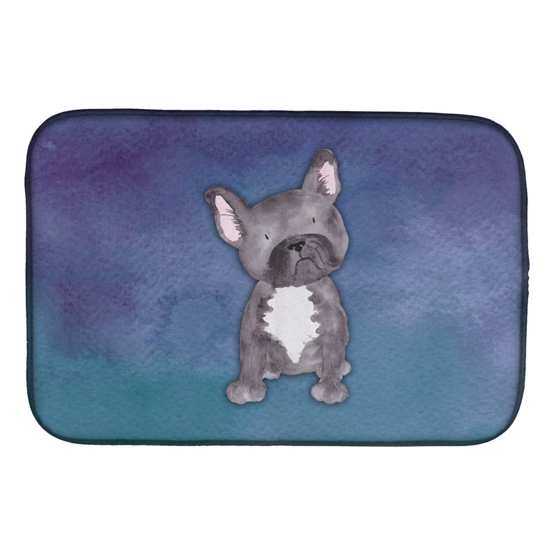 Tapis de séchage en aquarelle french bouledogue