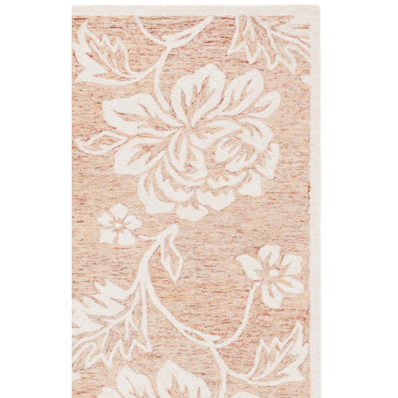 Tapis intérieur / extérieur en laine / coton touffeté à la main Amaure 757 - rouille / ivoire