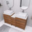 Meuble-lavabo double 58,89 po avec plateau en céramique Irmhild