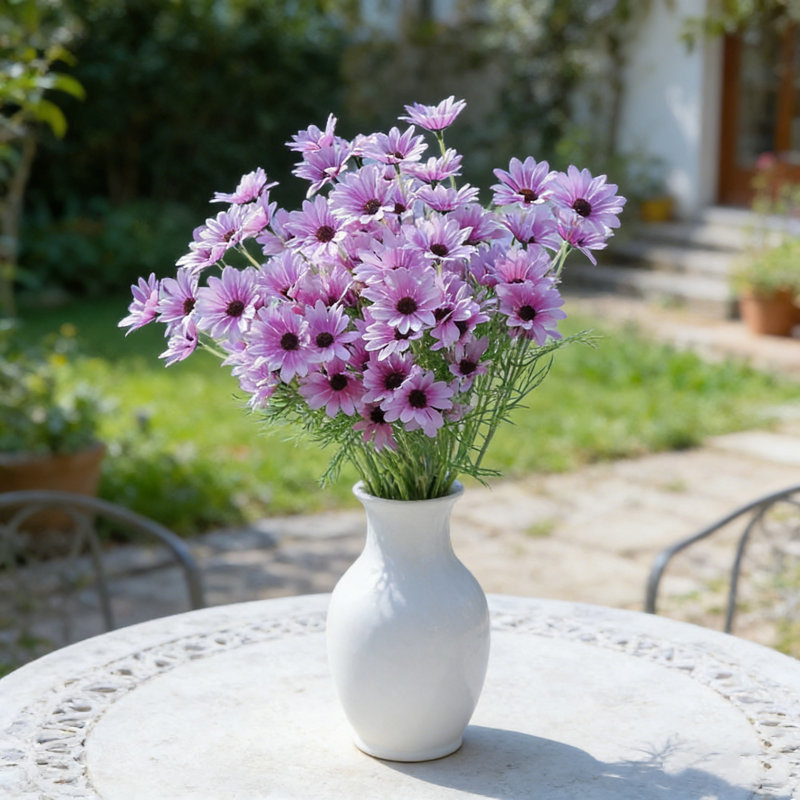 Ensemble de 20 fleurs artificielles de chrysanthème soyeux à branches longues 19,6 po à fleurs de marguerite bricolage à motif de bouquets de fleurs, A10