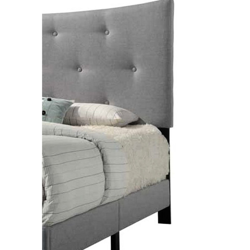 Grand lit en gris - Fabrication et tissu d'aspect contemporain avec rembourrage durable