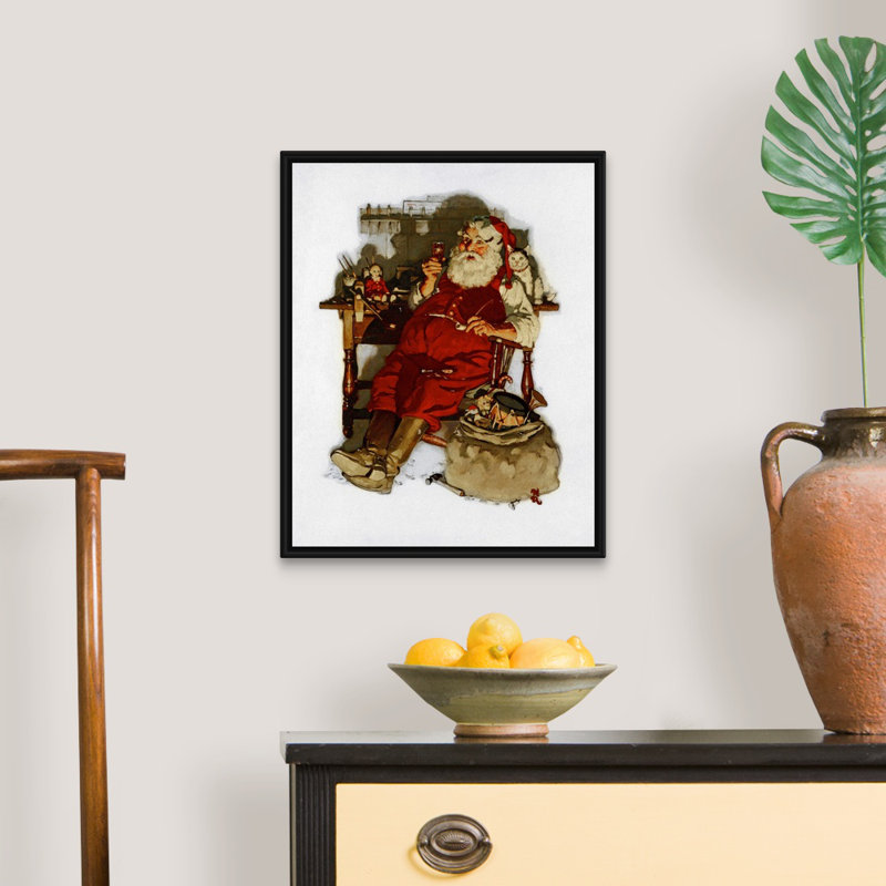 Art mural sur toile Norman Rockwell, Cadre flottant noir, H 22 po x l 18 po x P 1,75 po