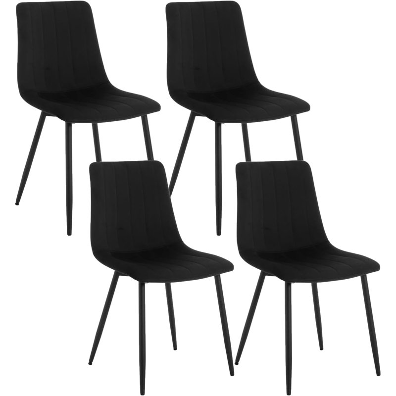 Aghaboy 44.00cm H Velvet Upholstered Side Chair, Black