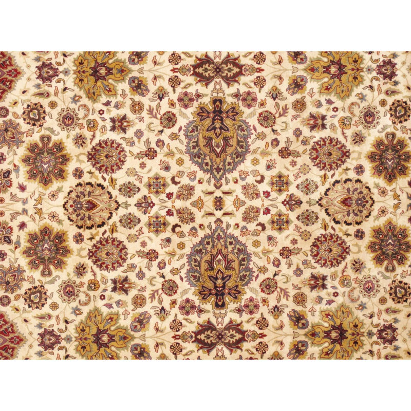 Canvello Tabriz Hand-Knotted Lamb's Wool Area Rug- 9' X 11'9"