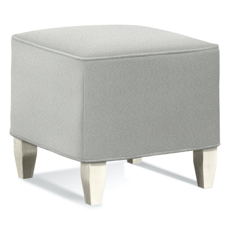 Brooklyn Square Ottoman, Brown Geometric, 0456-33, Antique Frost White