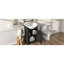 Meuble-lavabo de salle de bain de 50 cm avec lavabo en céramique, ensemble simple sur pied meuble-lavabo avec porte à fermeture douce, lavabo en céramique bombée, style français, noir-1063837005