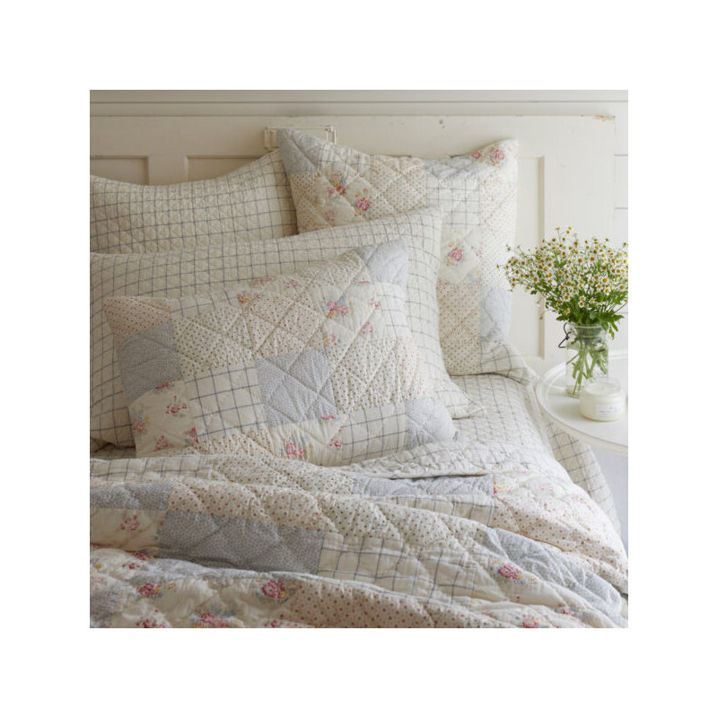Clovelly Block Party Patchwork Cotton Quilt, Twin Quilt