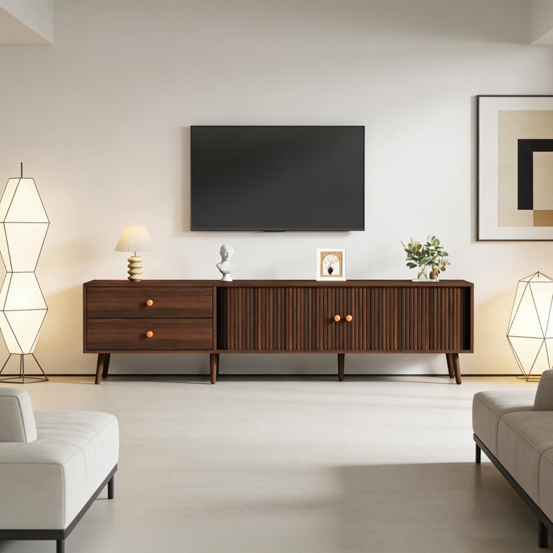 Unfinished TV Stand for TVs up to 78" with Fireplace Included