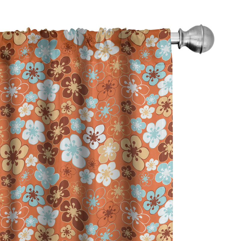 Paire de rideaux semi-transparents avec passe-tringle Doodle, l 28 po x L 63 po
