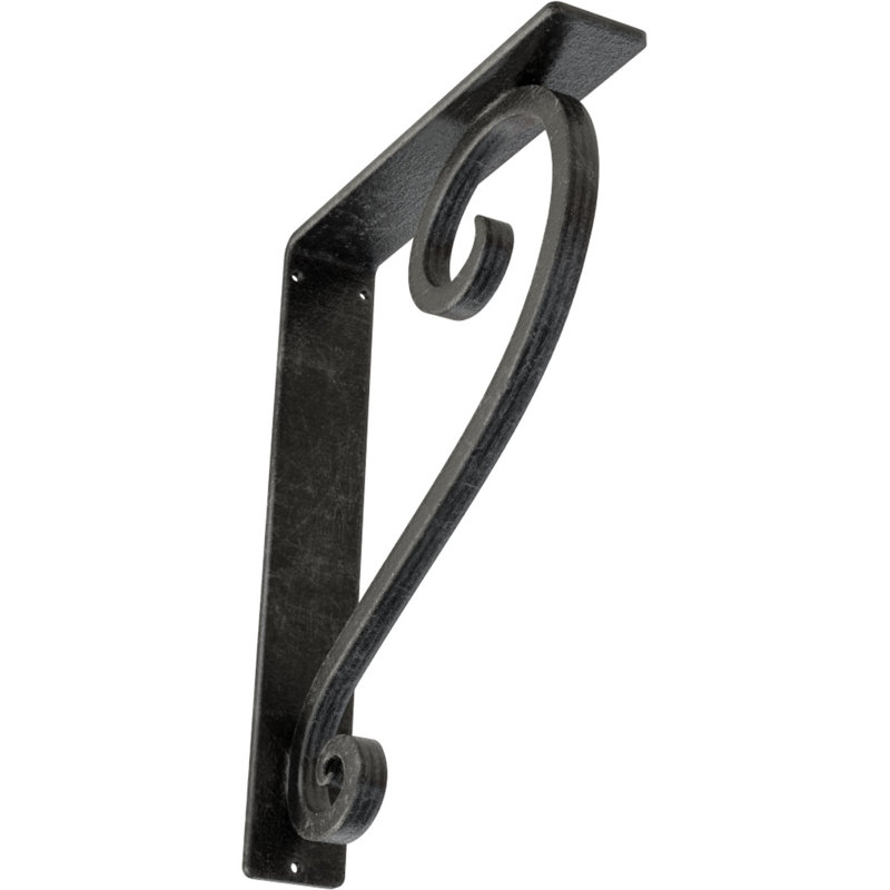 Support en fer forgé Edwards, Argent antique, H 12 po x l 2 po x P 10 po
