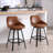 Janayshia Swivel Upholstered 25.6'' Faux Leather Counter Stool with Metal Frame-1484961770