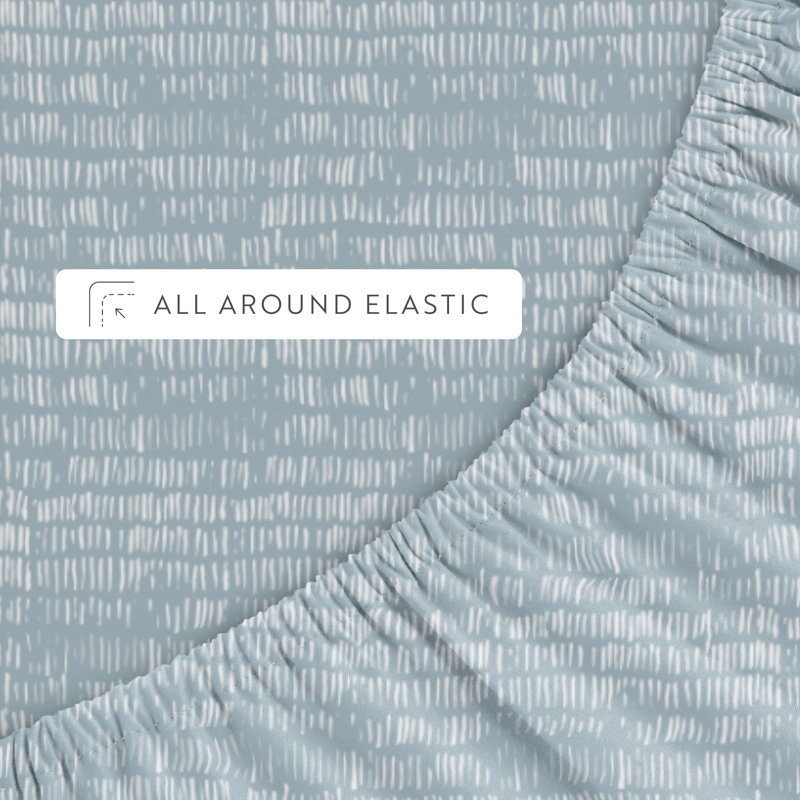 4 Piece Delicate Details Pattern Sheet Set, Full Sheet Set with 2 Standard Pillowcase, Sky Blue Geometric