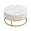 Table basse ronde 31,5 po avec tiroirs, table d'appoint avec rangement