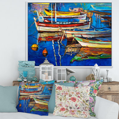 Boats Resting On The Water Near Coastal Town II - Nautical Wall Art Print