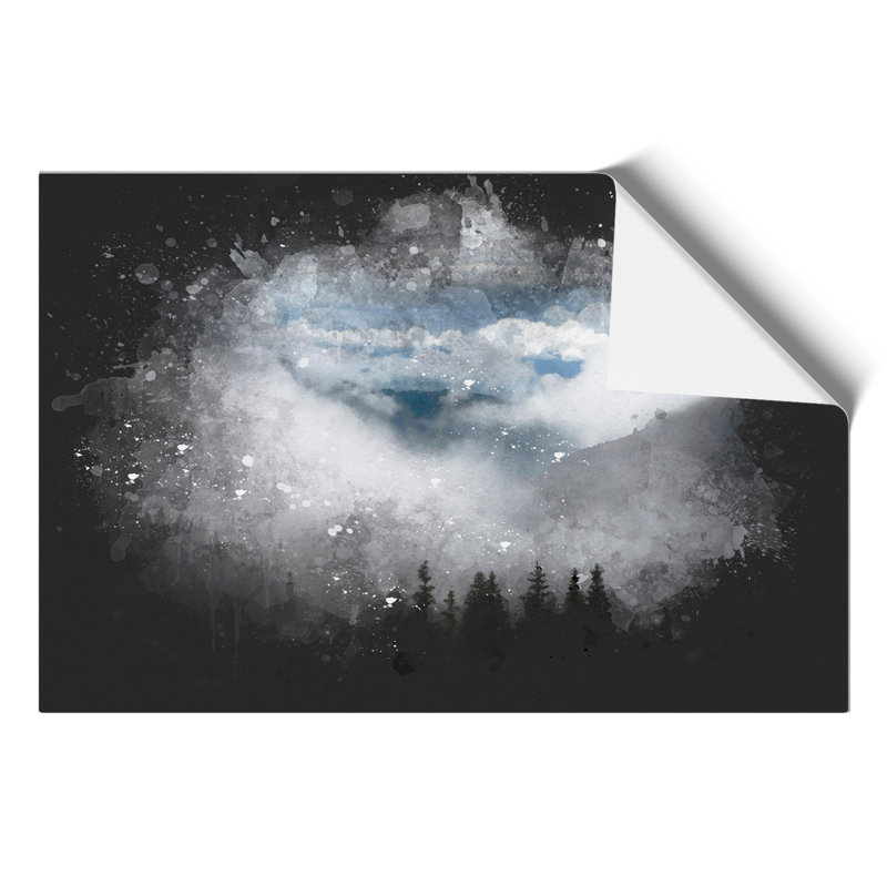 Fire Tree Forest Paint Splash - Frameless Print, 59cm H x 84cm W x 0.1cm D