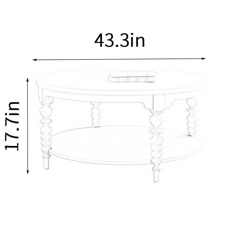 American round ivory white end table