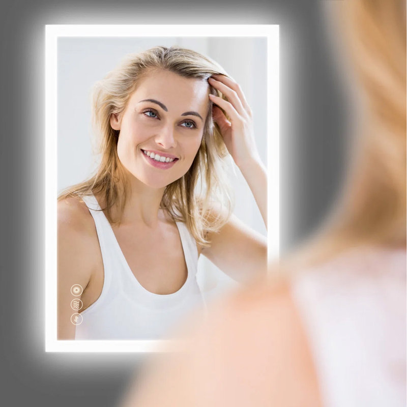 Captolia LED Bathroom Mirror Backlight Mirror Touch Dimmable Wall Mount Anti-fog Smart Mirror, 20" x 28"