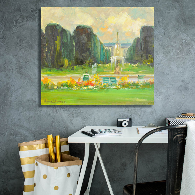  «Italian Gardens» par Allayn Stevens, art mural sur toile, 30 po x 26 po, H 26 po x l 30 po