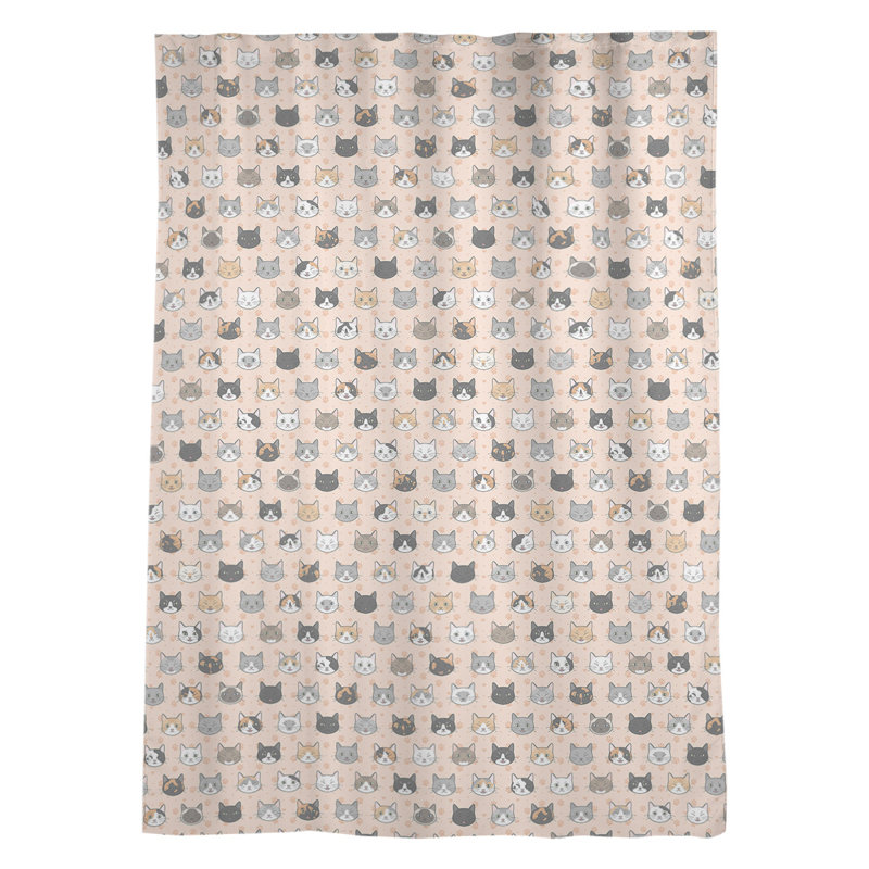 Rideau simple avec passe-tringle pour fenêtre pour chat kitty Avicia, Orange