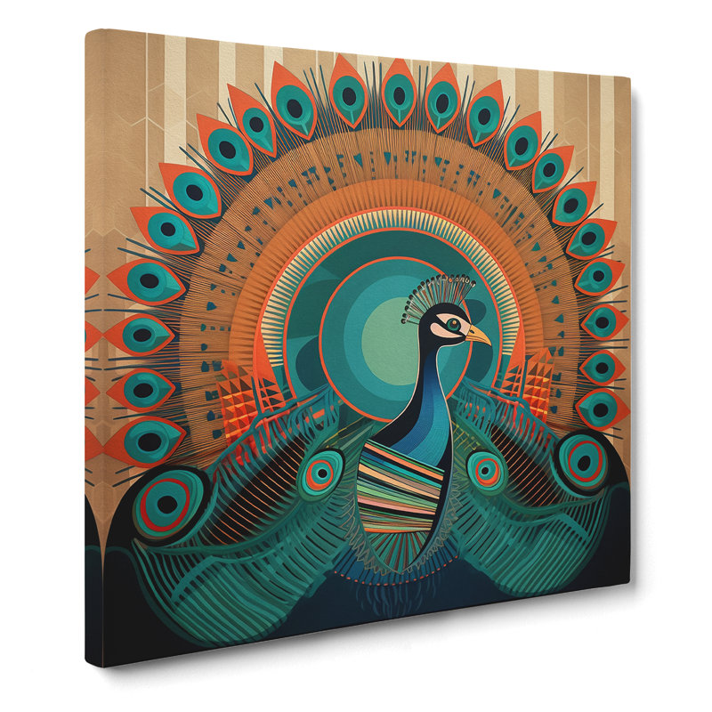 Peacock Constructivism No.3 - Wrapped Canvas, 50cm H x 50cm W x 3cm D